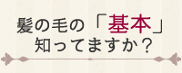 髪の毛の「基本」知ってますか？