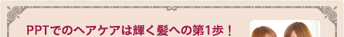 PPTでのヘアケアは輝く髪への第1歩！